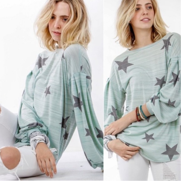 Last One! Mint Stars 🌟 Tunic - Picture 1 of 8